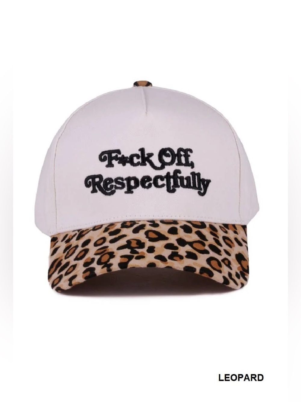 Leopard Cap"F*ck Off, Respectfully" Embroidery